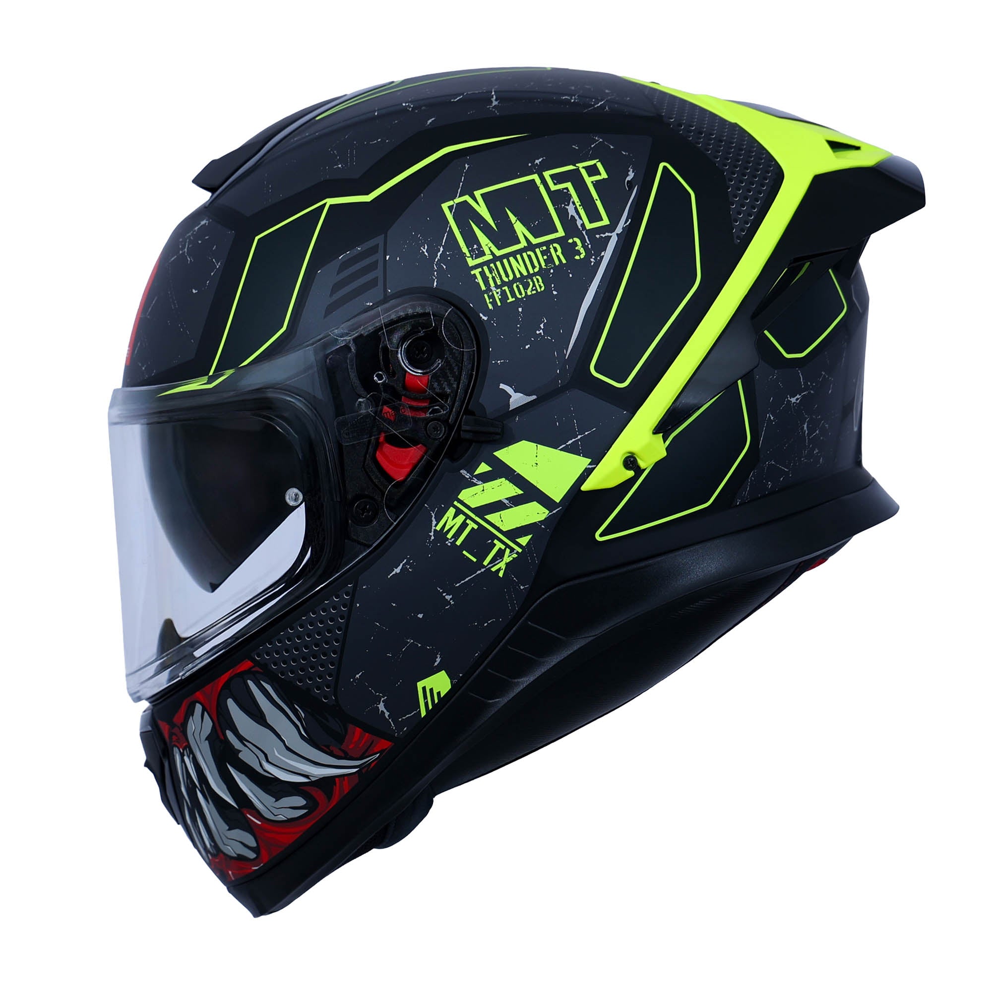 green mt helmets MT THUNDER 3 SV PRO T-X HELMET (Matt Neon)