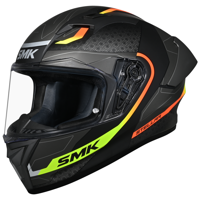 SMK STELLAR FLIGHT HELMET MA264 (Matt Black Neon)