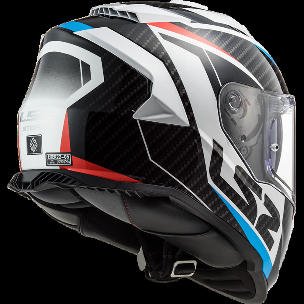 LS2 FF800 STORM II RACER HELMET (Gloss White Blue) - AlwaysRiding