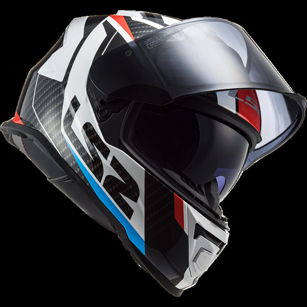 LS2 FF800 STORM II RACER HELMET (Gloss White Blue) - AlwaysRiding