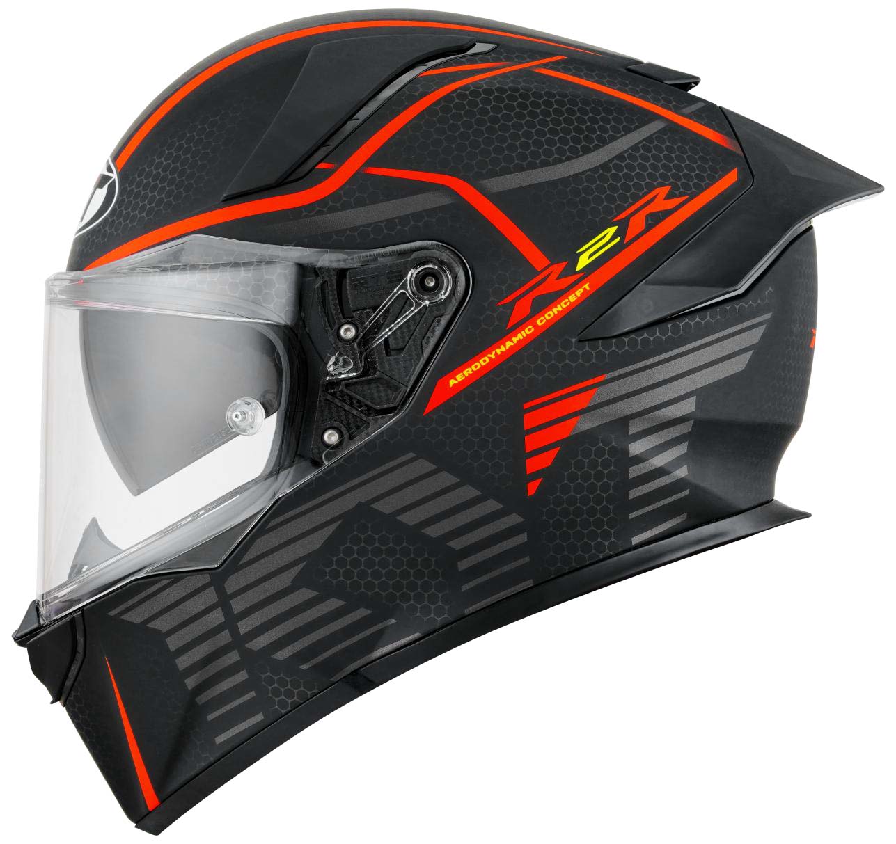 Motorcycle Kyt Helmet Visor KYT R2R PRO CONCEPT HELMET (Matt Black