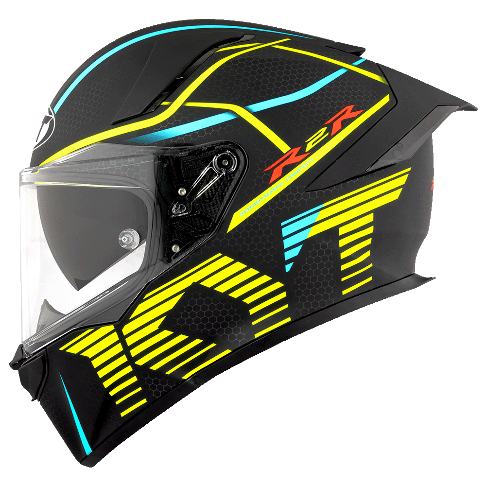 KYT R2R PRO CONCEPT HELMET (Matt Black Yellow) - Main Image
