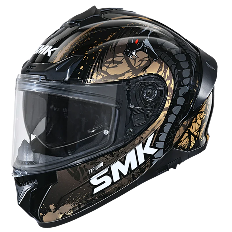 SMK TYPHOON REPTILE HELMET MA277 (Matt Black Gold) - AlwaysRiding