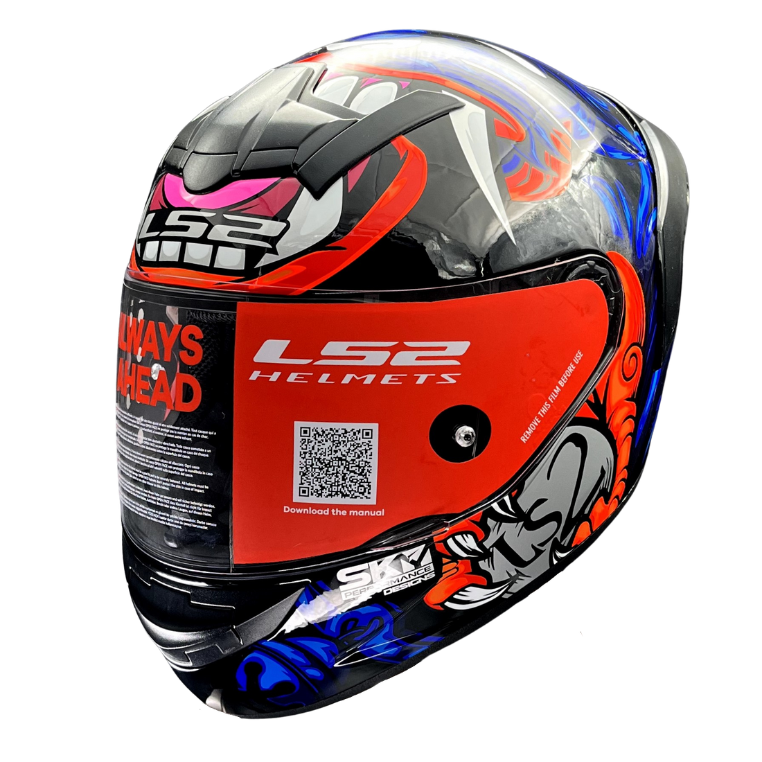 LS2 FF352 ROOKIE FOO DOG HELMET (Gloss Blue Red) - Always Riding