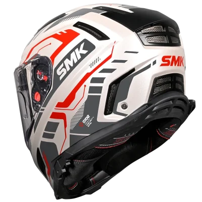 SMK AGNAR TEKTRON HELMET GL163 (Gloss White Red)