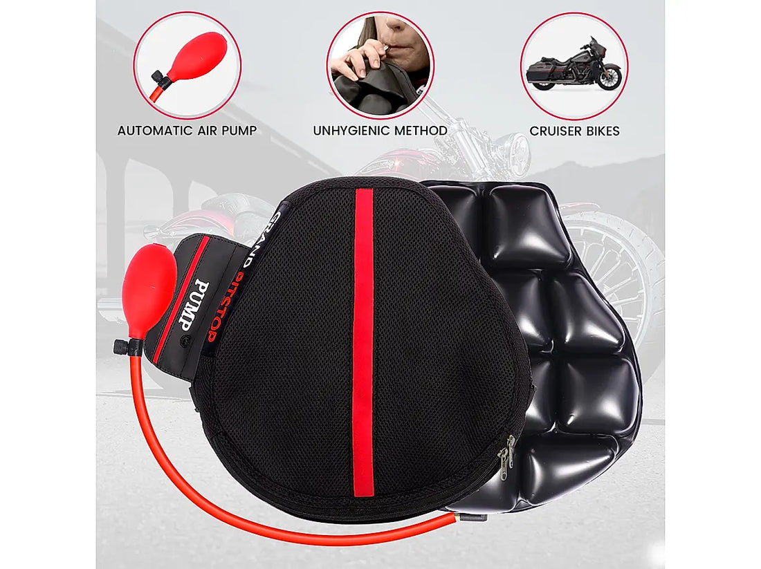 GRANDPITSTOP AIR COMFY SEAT CUSHION WITH PUMP - CRUISER - AlwaysRiding