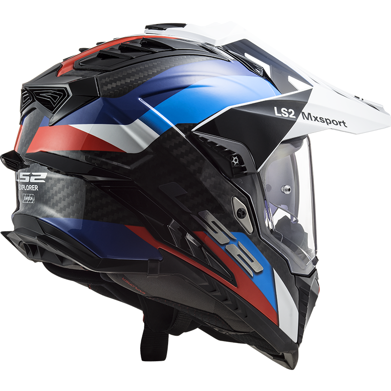 LS2 MX701 EXPLORER FRONTIER CARBON HELMET (Gloss Black Blue) - Always Riding