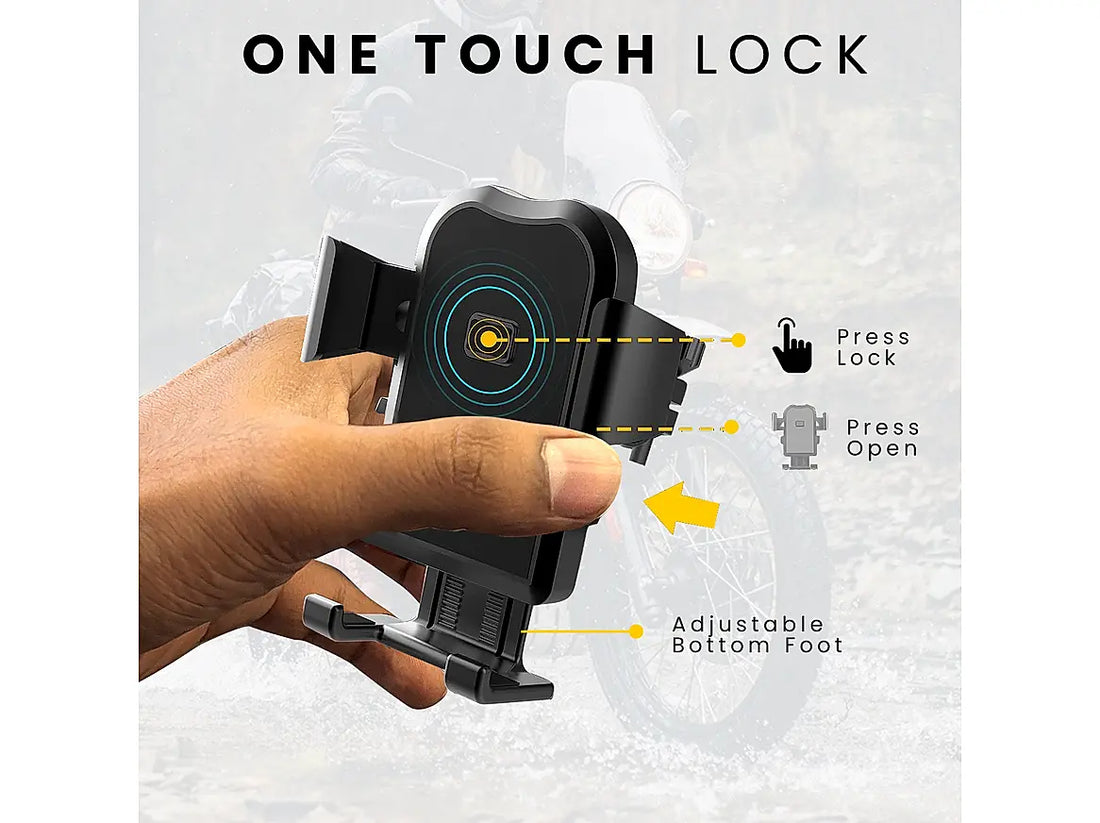GPS  Cool Grip B1 Bike Handle Bar Mobile Holder - One Click Locking - Black - AlwaysRiding