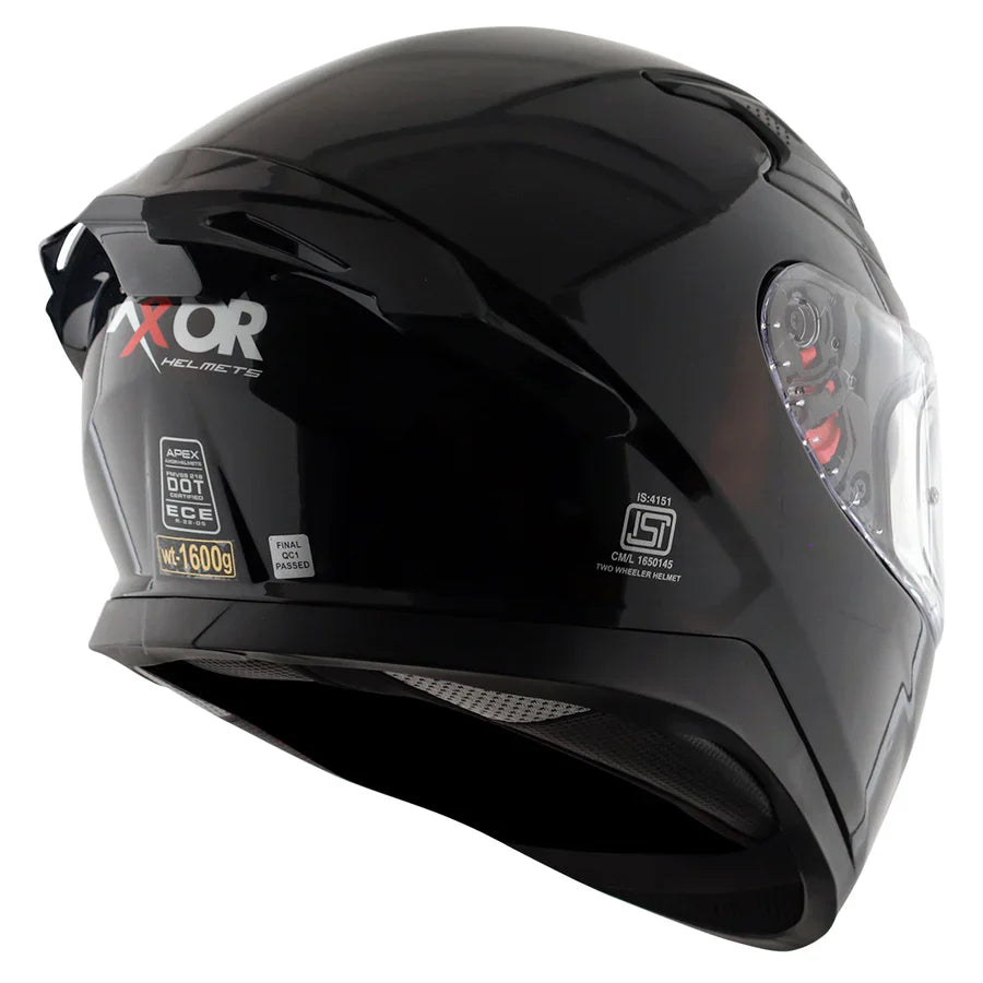 AXOR APEX SOLID HELMET (Gloss Black) - AlwaysRiding