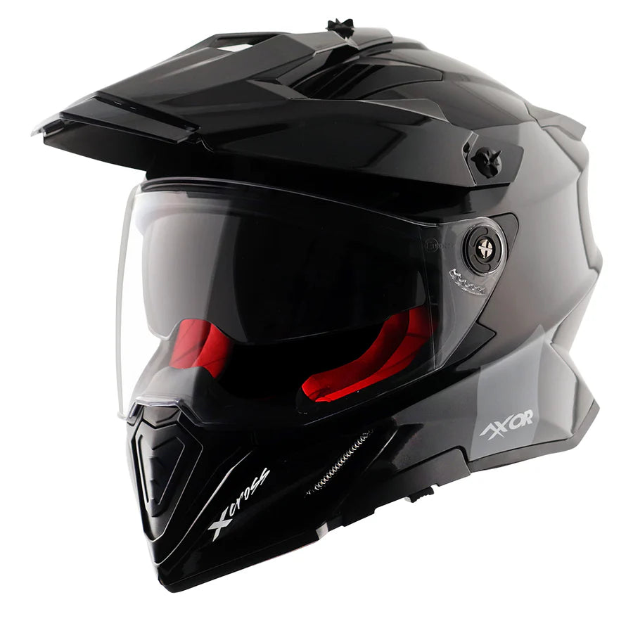 AXOR X-CROSS DUAL VISOR HELMET (Gloss Black) - AlwaysRiding