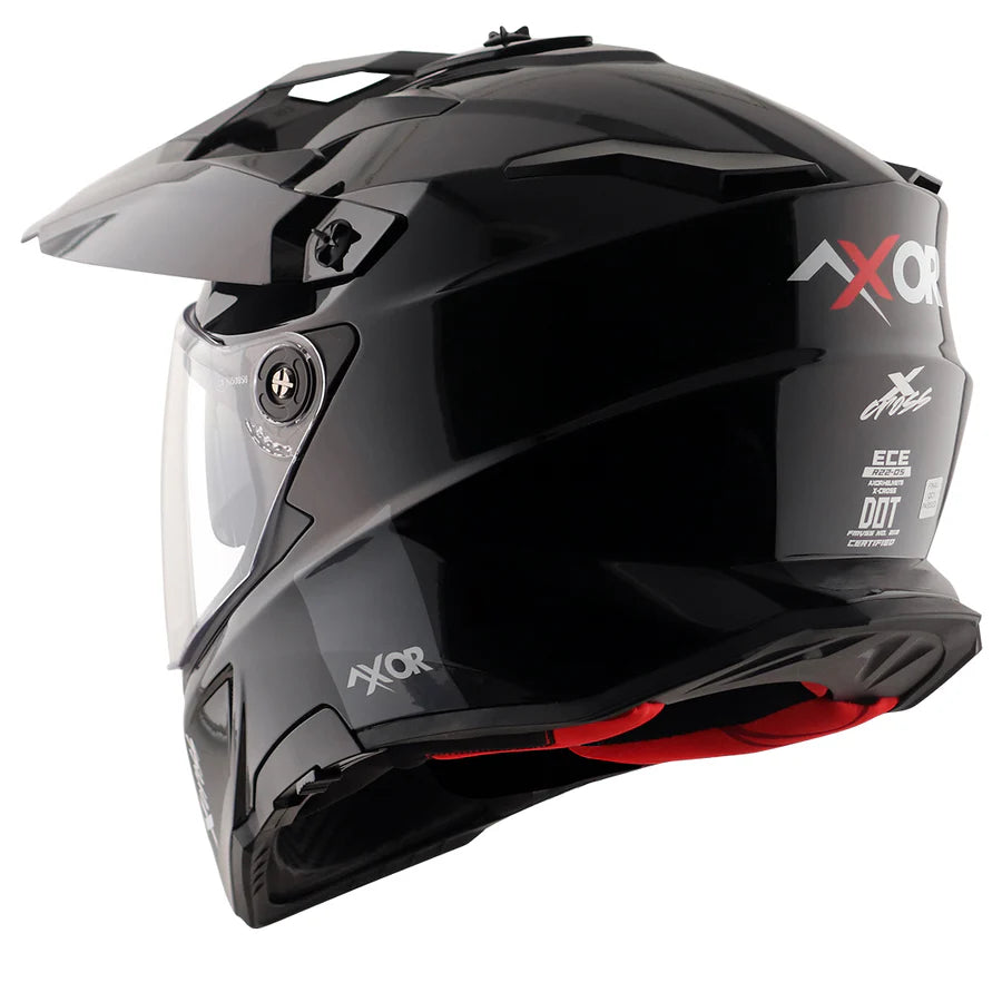 AXOR X-CROSS DUAL VISOR HELMET (Gloss Black) - AlwaysRiding