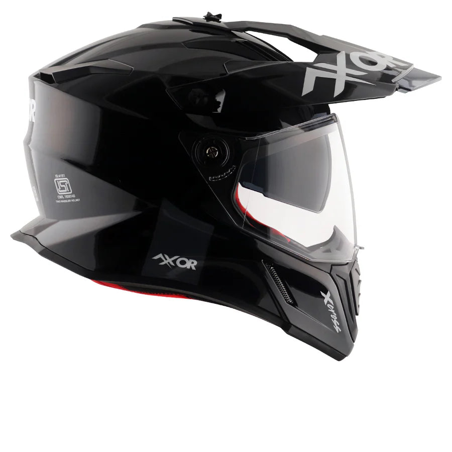 AXOR X-CROSS DUAL VISOR HELMET (Gloss Black) - AlwaysRiding
