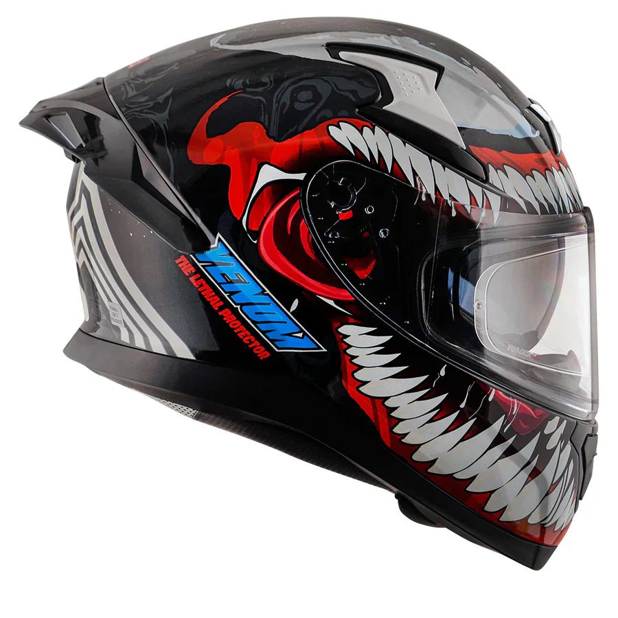 パーツ AVON VENOM-X MH90/21 56h AXOR APEX MARVEL VENOM HELMET (Gloss Black Red)