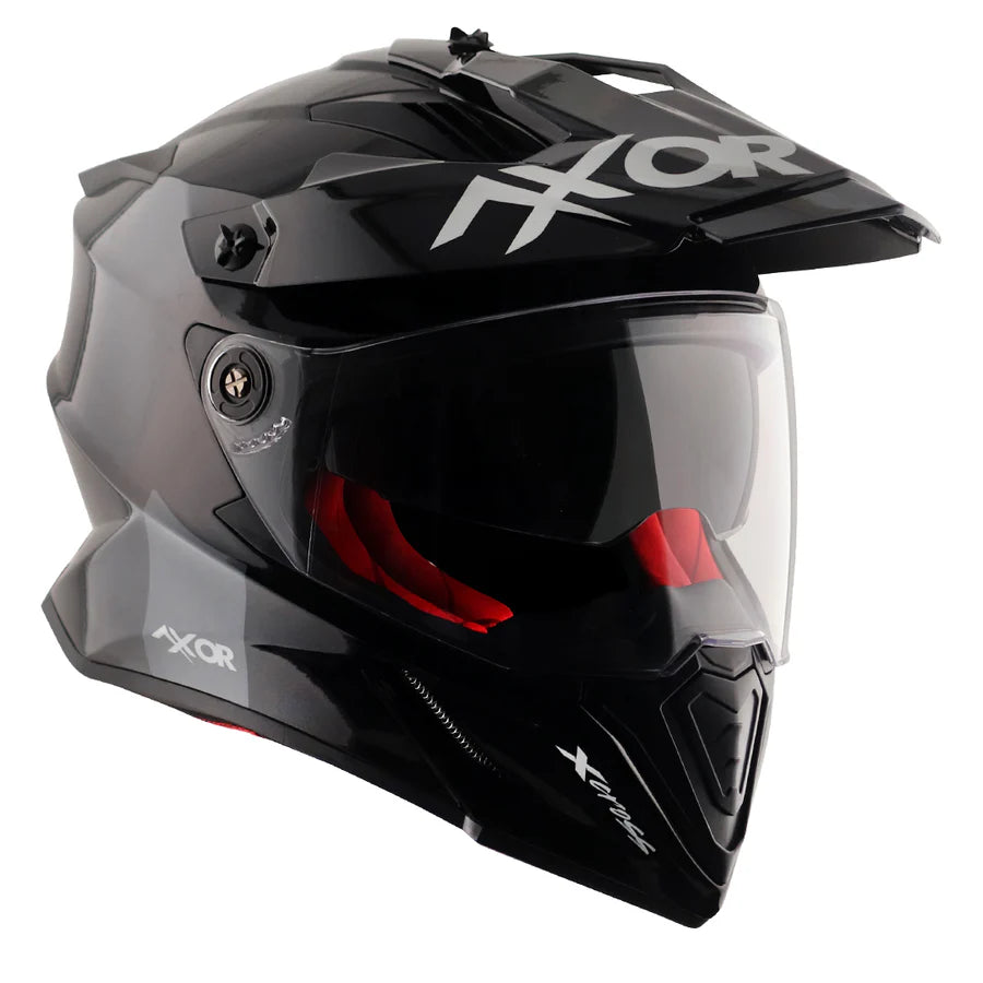AXOR X-CROSS DUAL VISOR HELMET (Gloss Black) - AlwaysRiding