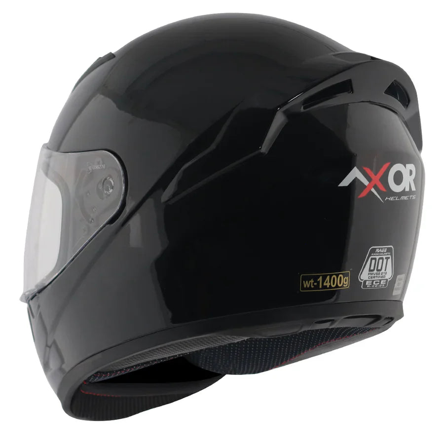 AXOR RAGE SOLID HELMET (Gloss Black) - AlwaysRiding
