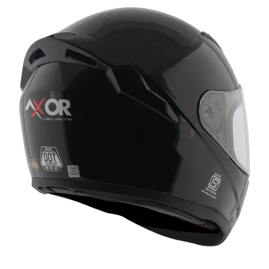 AXOR RAGE SOLID HELMET (Gloss Black) - AlwaysRiding