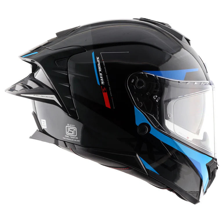 AXOR BRUTALE KRYTIC DUAL SPOILER HELMET (Gloss Black Blue)