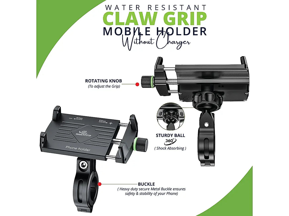 GPS Claw Grip Aluminium Mobile Holder Mount - Black - AlwaysRiding