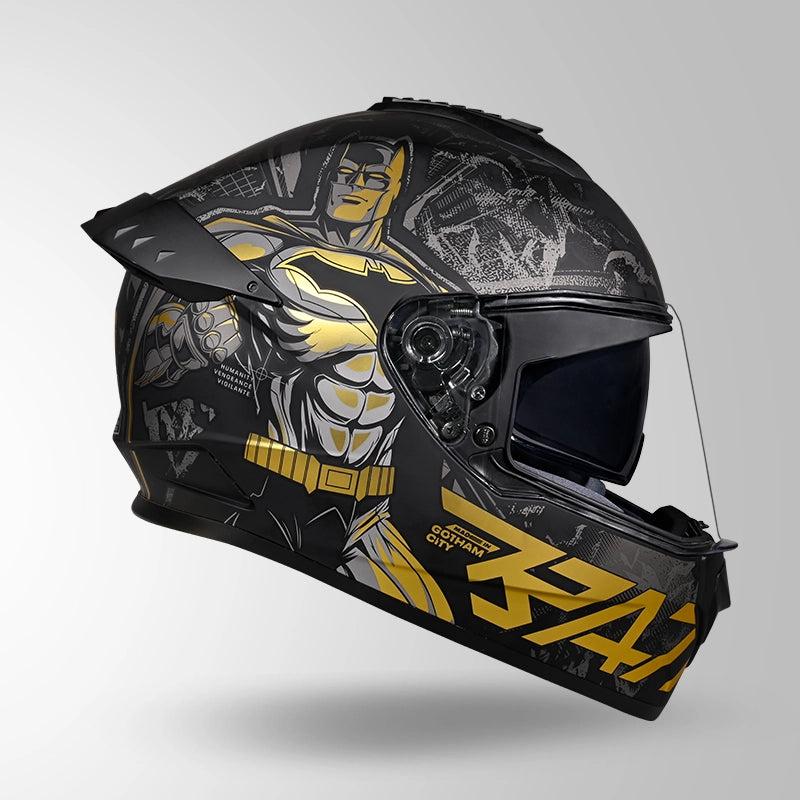 STUDDS DRIFTER BATMAN HELMET (Gloss Black Gold)