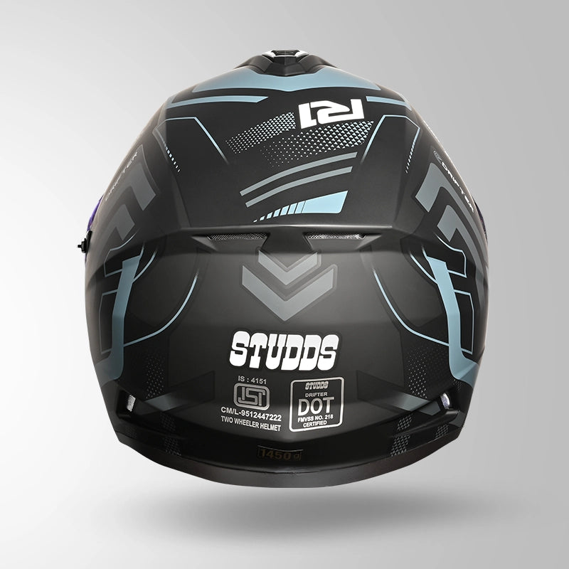 STUDDS DRIFTER D4 R1 HELMET (Matt Black Grey)