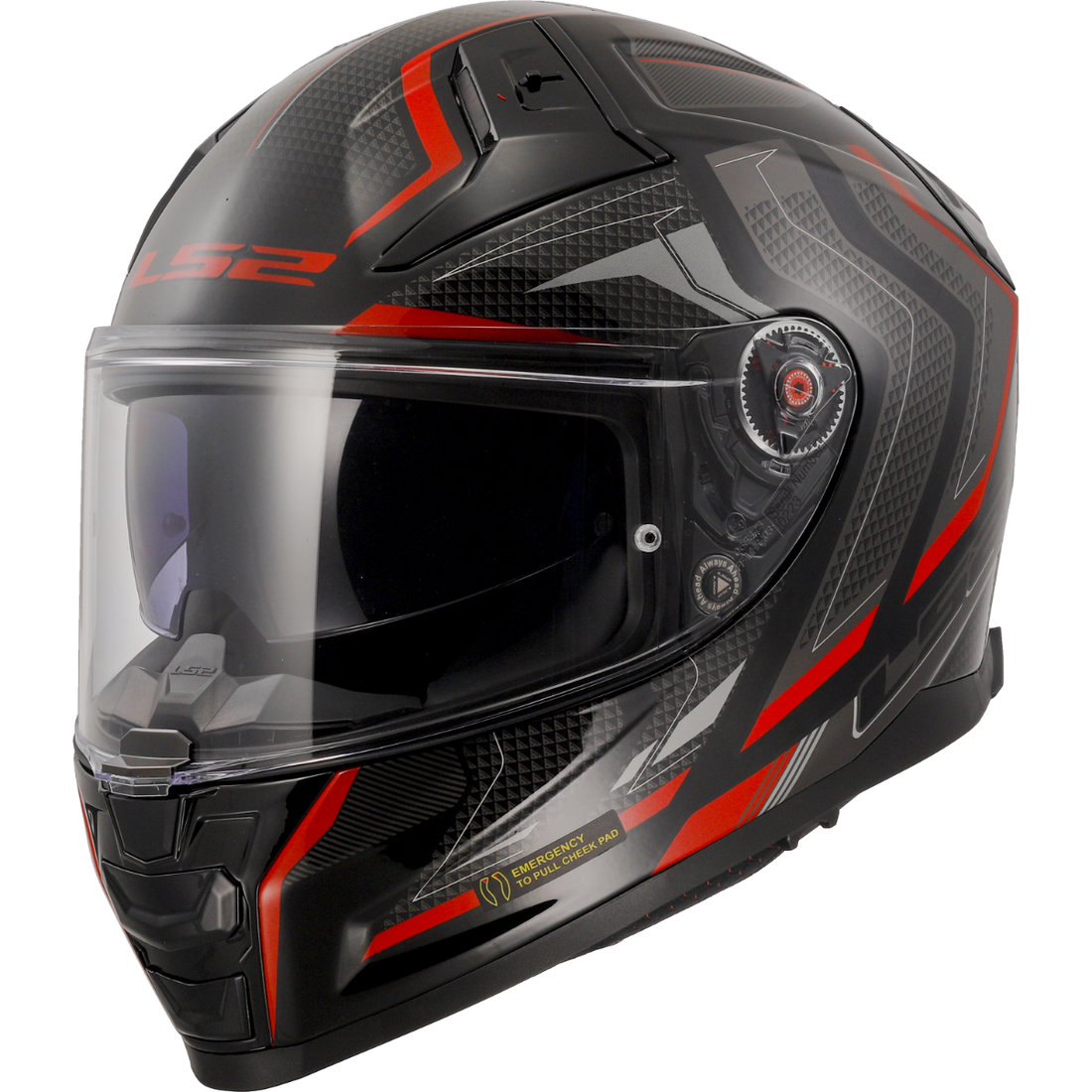 LS2 FF811 VECTOR II ALIZER HELMET (Gloss Black Red)