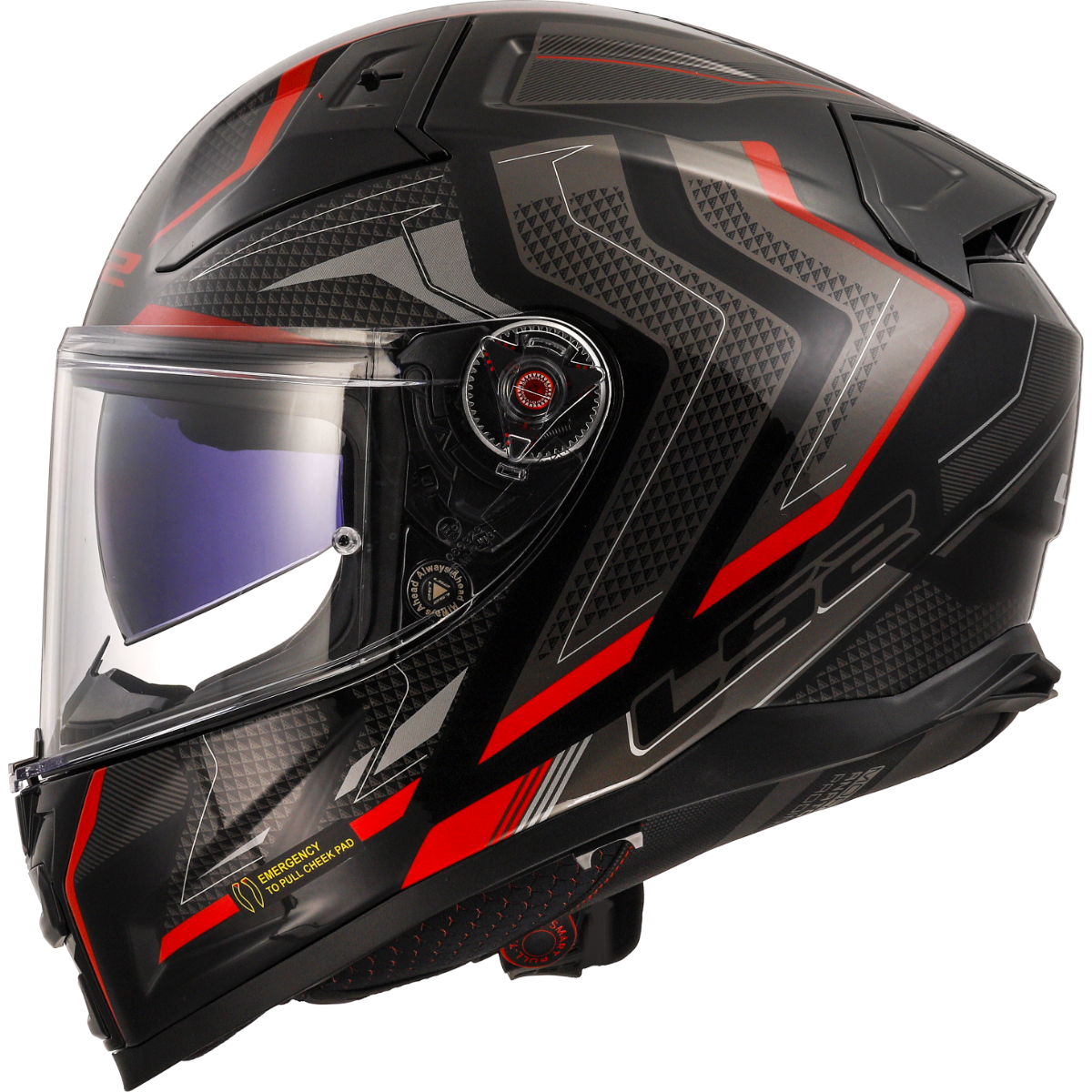 LS2 FF811 VECTOR II ALIZER HELMET (Gloss Black Red)