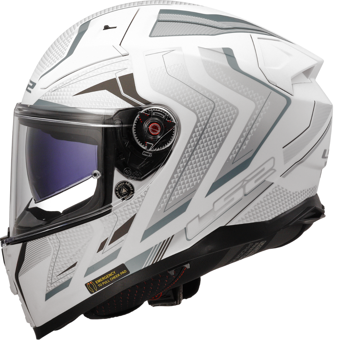 LS2 FF811 VECTOR II ALIZER HELMET (Gloss White Silver)