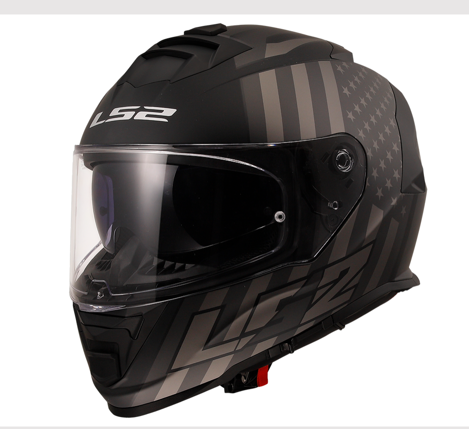 LS2 FF800 STORM II FLAG HELMET (Gloss Black Grey) - AlwaysRiding