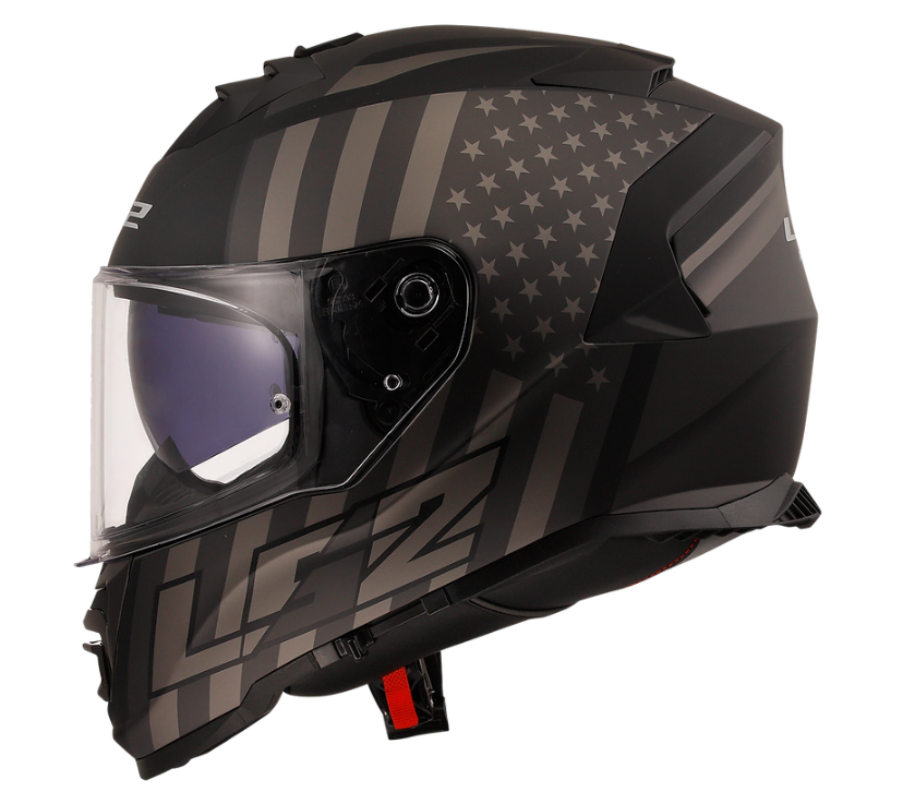LS2 FF800 STORM II FLAG HELMET (Gloss Black Grey) - AlwaysRiding
