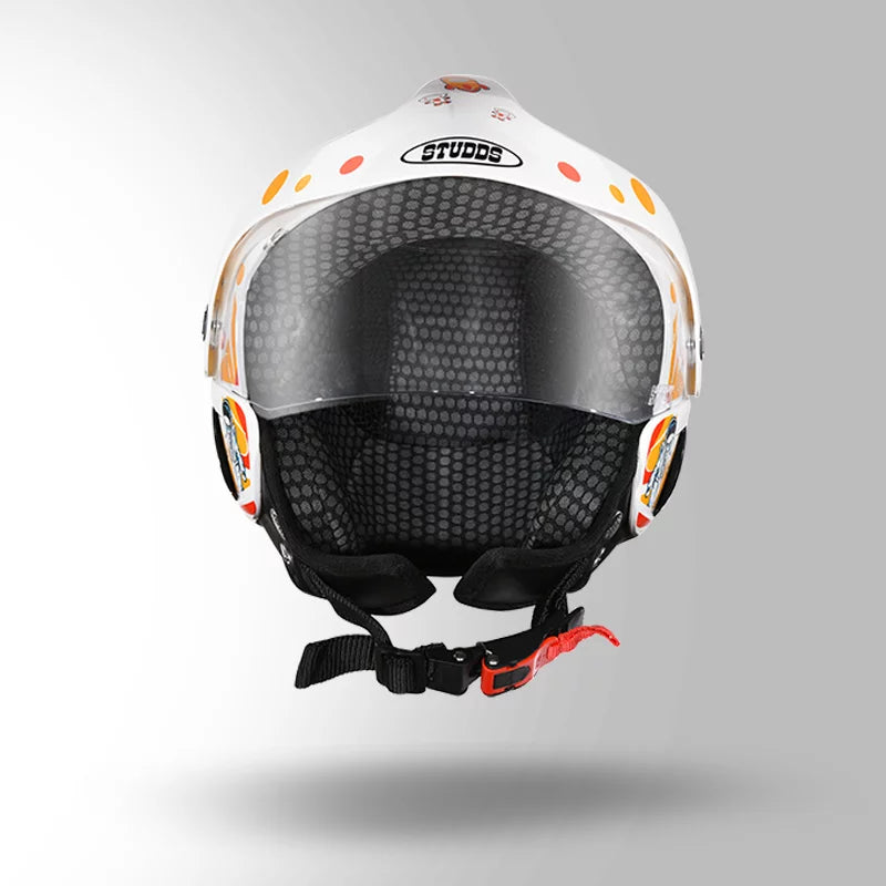 STUDDS MARSHALL KIDS HELMET- BOYS (Gloss White Orange)