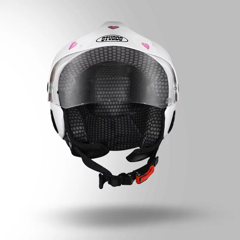 STUDDS MARSHALL KIDS HELMET- GIRLS (Gloss White Pink)