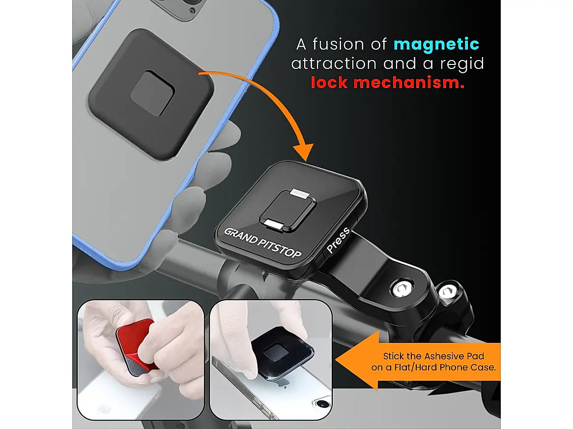 GPS Quick Lock GEN-1 with in-built MAGNETIC LOCK Technology Handlebar Motorcycle Mobile Holder - AlwaysRiding