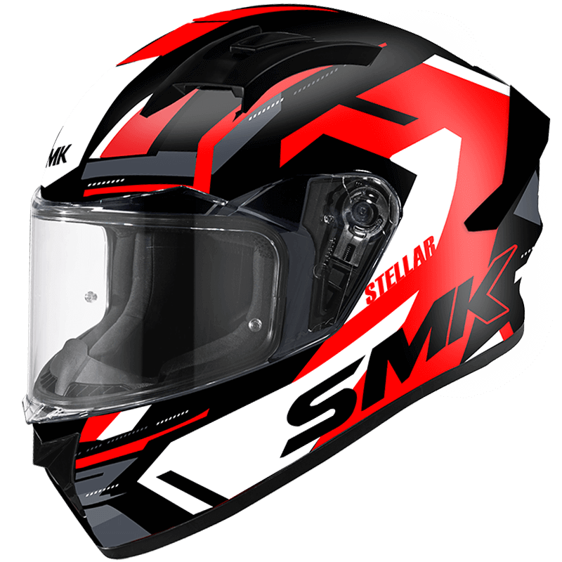 SMK STELLAR K-POWER HELMET MA231 (Matt Red White) - AlwaysRiding
