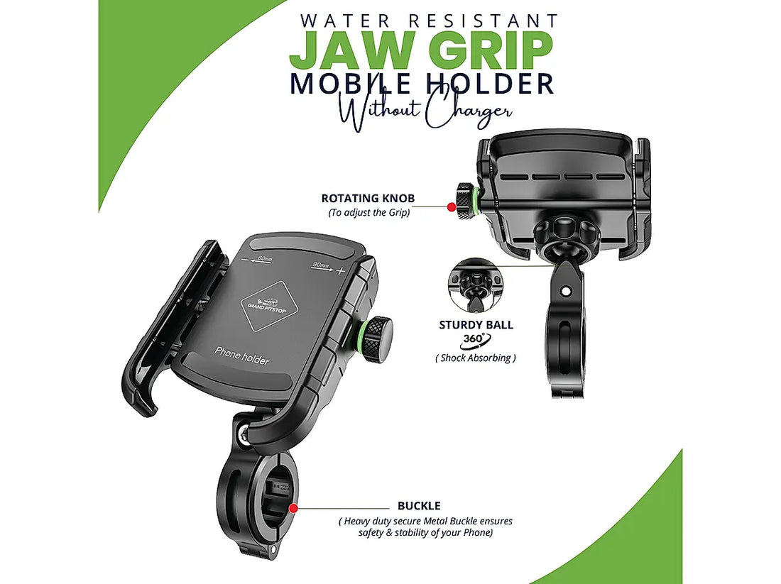 GPS Jaw Grip Aluminium Mobile Holder - Black - AlwaysRiding