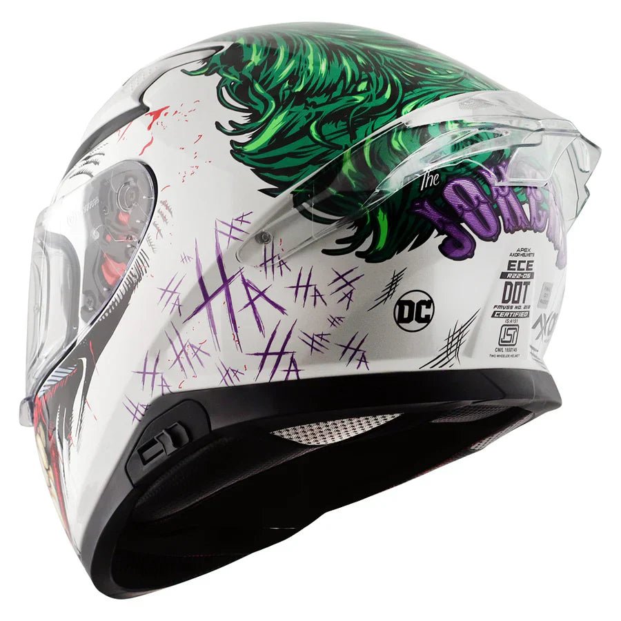 AXOR APEX DC JOKER HELMET (Gloss White Green) - AlwaysRiding