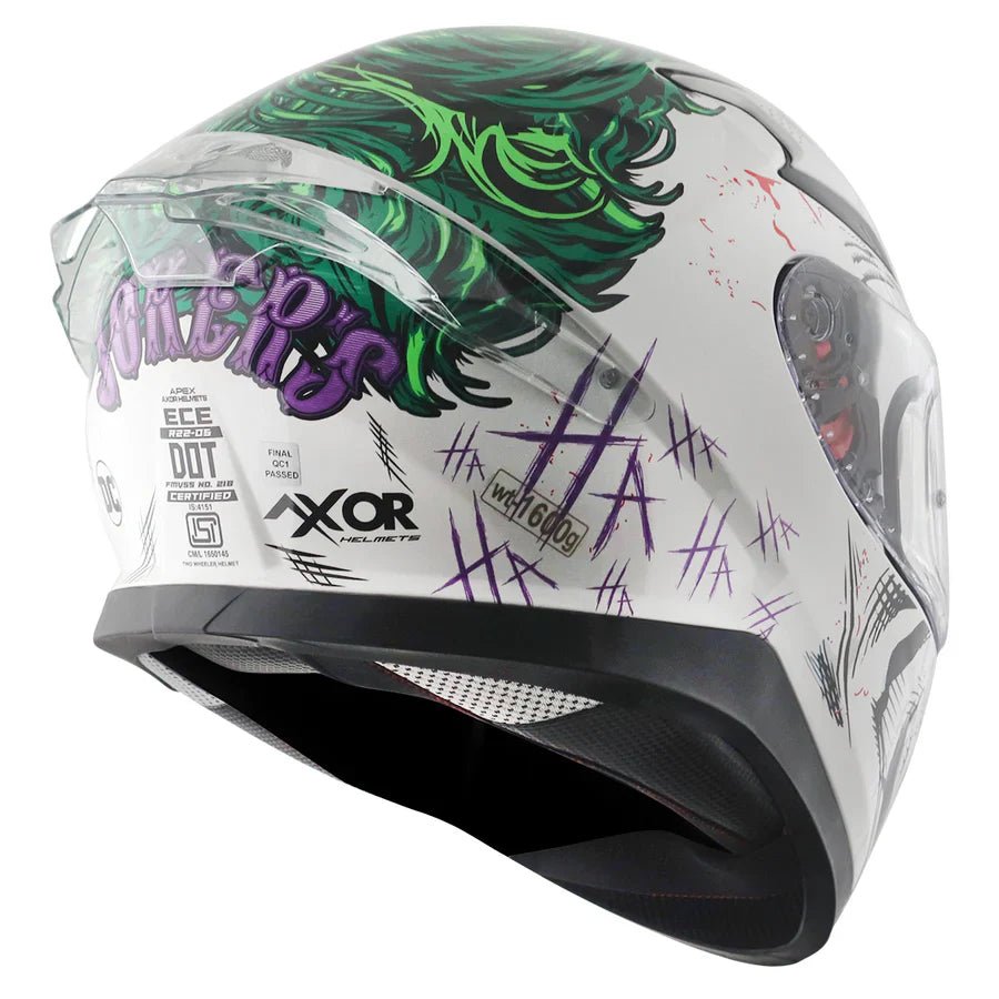AXOR APEX DC JOKER HELMET (Gloss White Green) - AlwaysRiding
