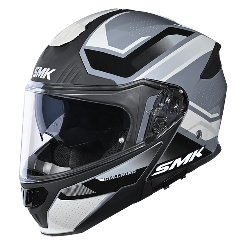 SMK GULLWING SUPERTOUR HELMET MA661 (Matt Black Grey) - AlwaysRiding