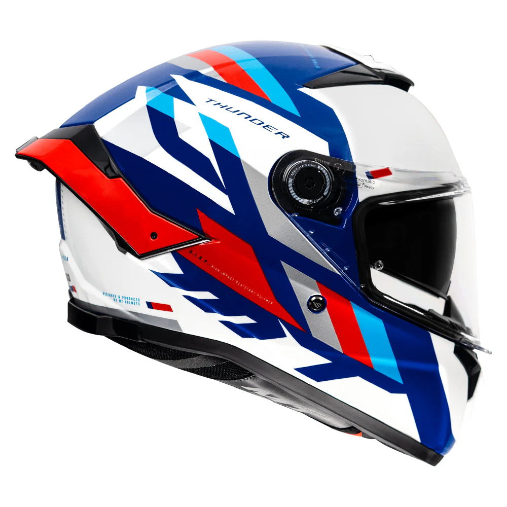 MT THUNDER 4 SV ERGO HELMET (Gloss White Blue) - Always Riding