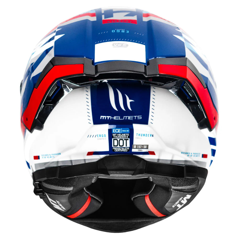 MT THUNDER 4 SV ERGO HELMET (Gloss White Blue) - Always Riding