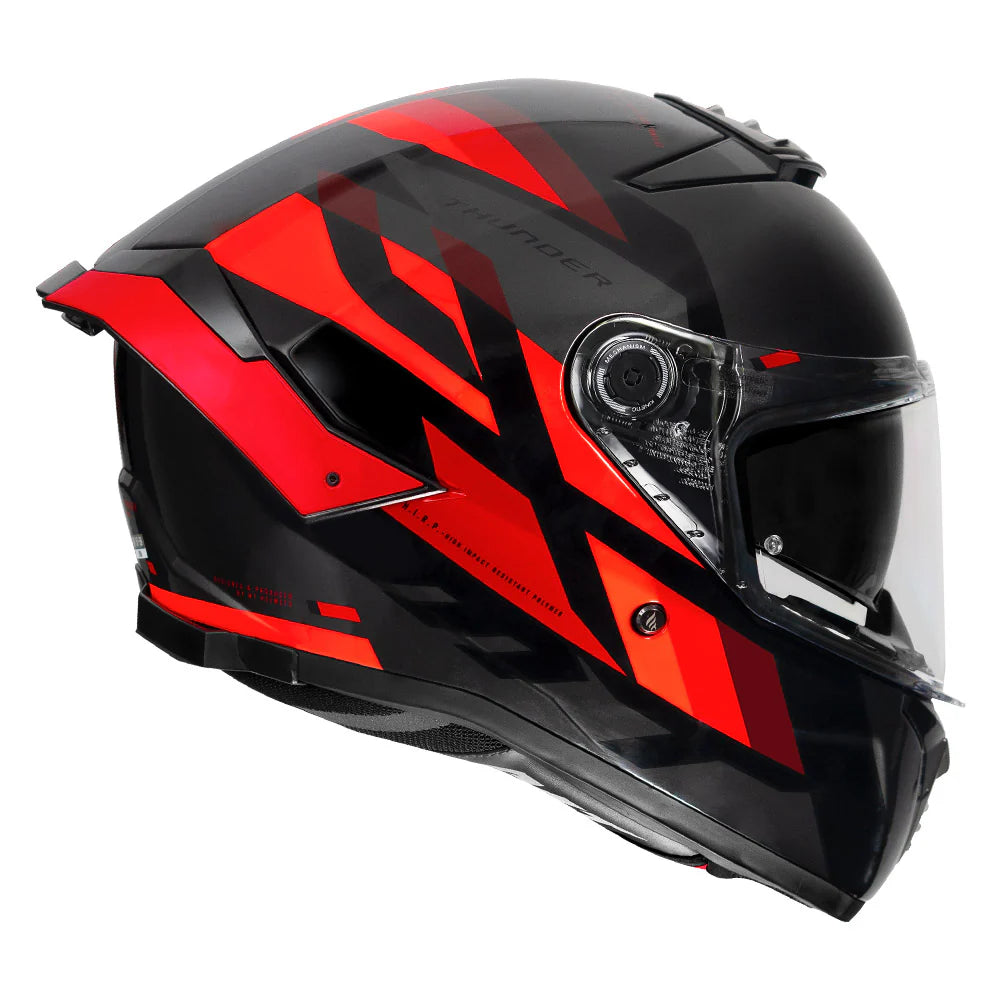 MT THUNDER SV ERGO HELMET (Gloss Black Orange)