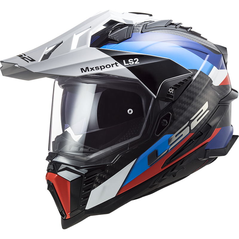 LS2 MX701 EXPLORER FRONTIER CARBON HELMET (Gloss Black Blue) - Always Riding