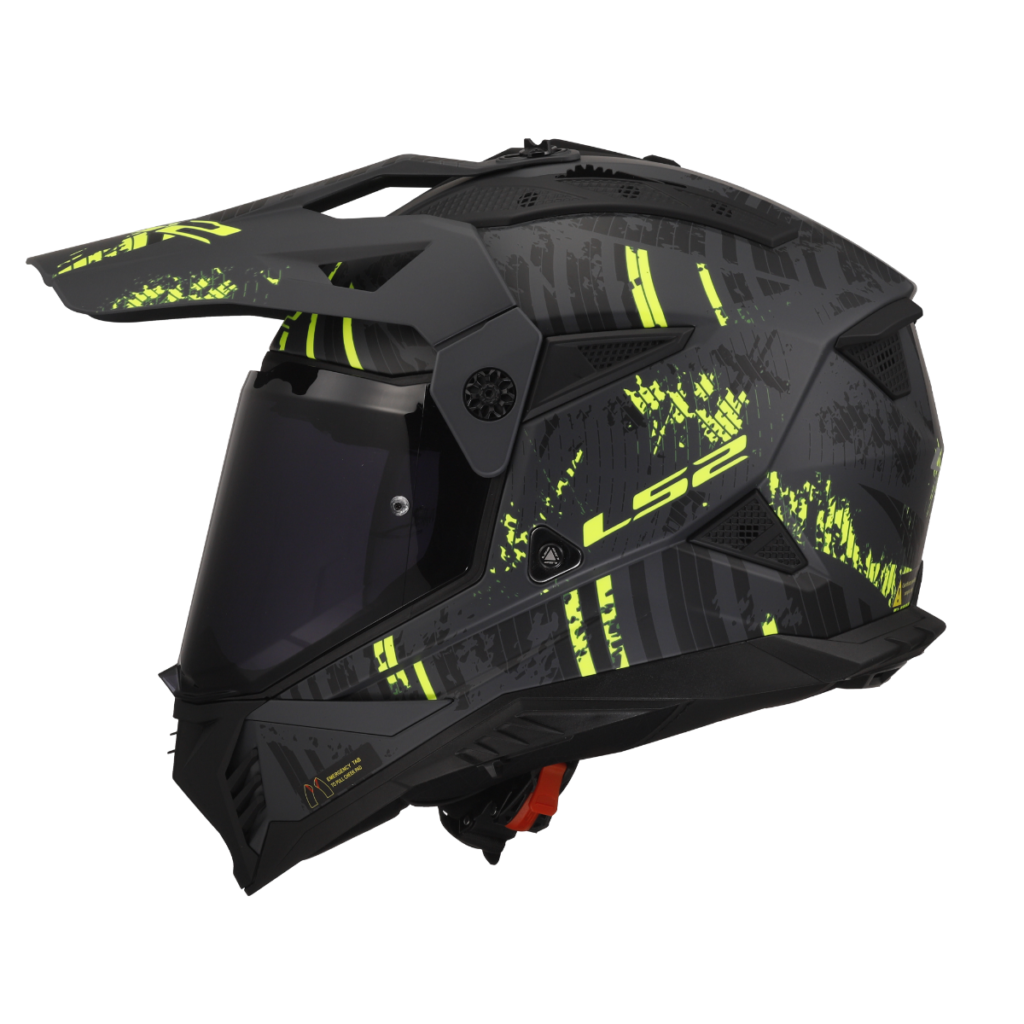 LS2 MX436 PIONEER II CRAZY HELMET (Matt Black Neon)
