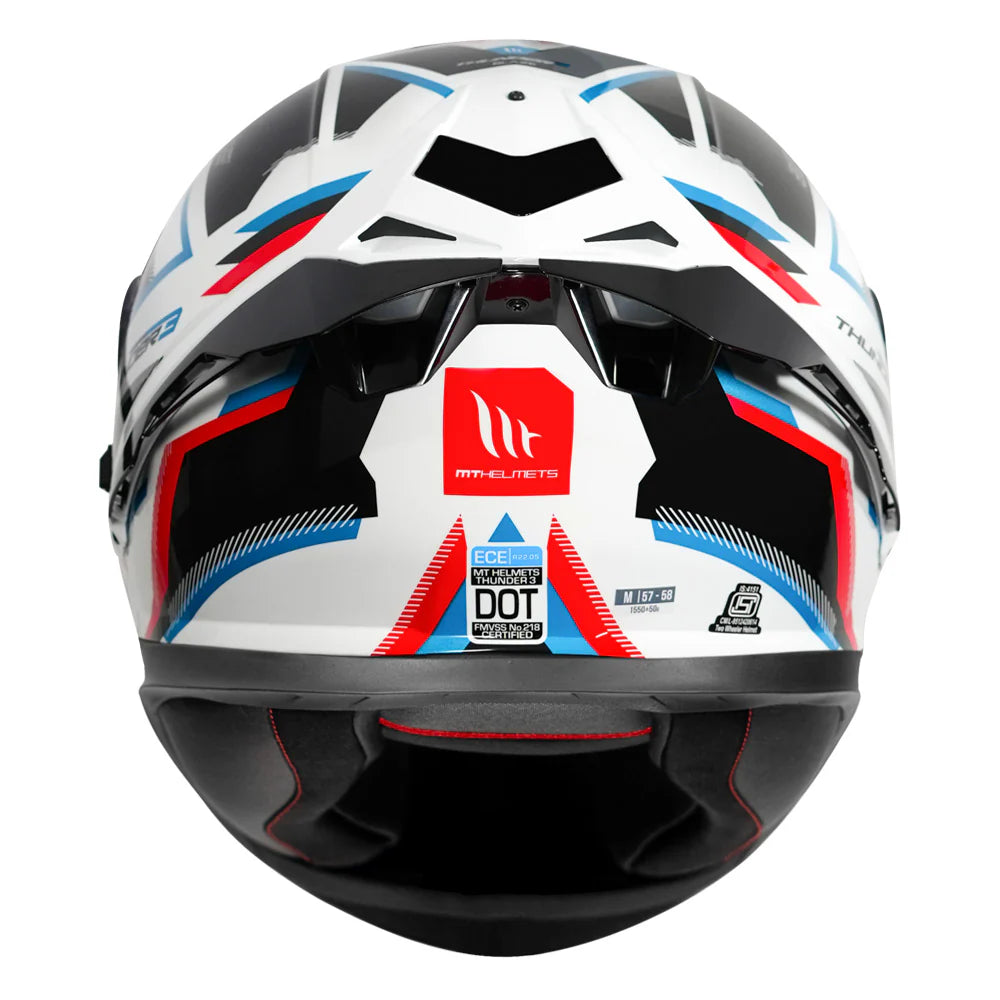 MT THUNDER 3 SV PRO BLAZE HELMET (Gloss White Red) - Always Riding