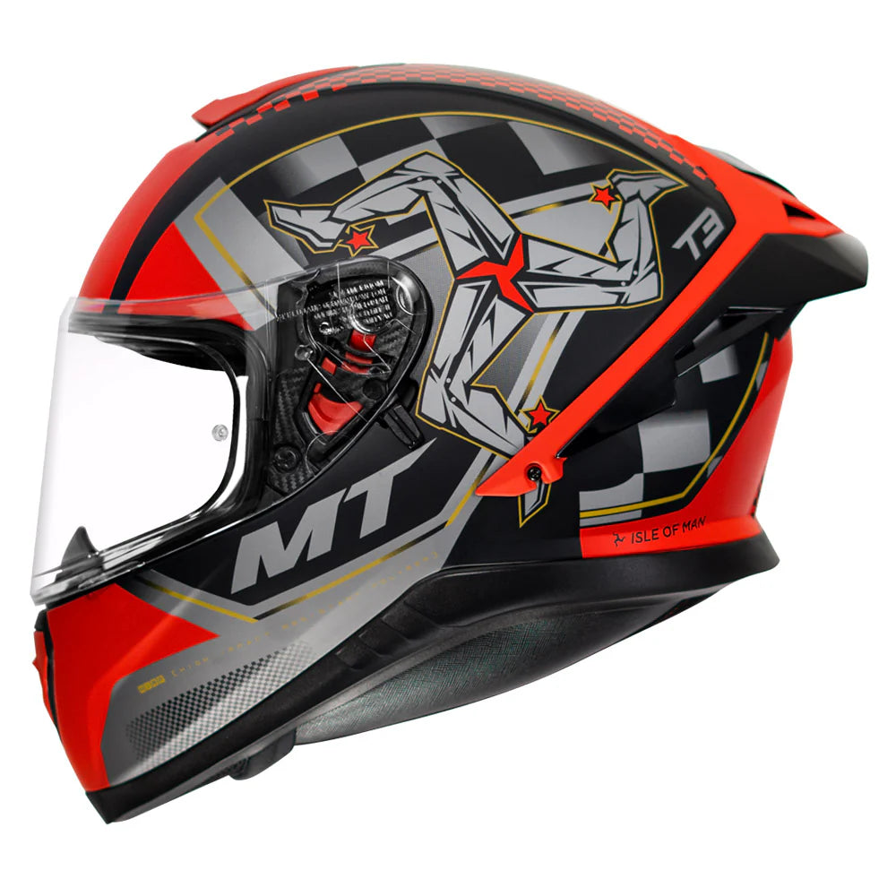 MT THUNDER 3 SV PRO ISLE OF MAN HELMET (Matt Black Red)