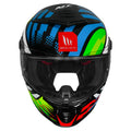 MT THUNDER 4 SV DRAX HELMET (Gloss Blue Neon) - Always Riding