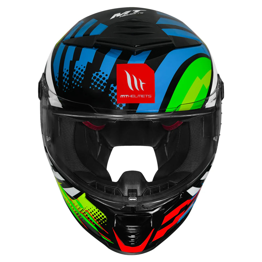 MT THUNDER 4 SV DRAX HELMET (Gloss Blue Neon) - Always Riding