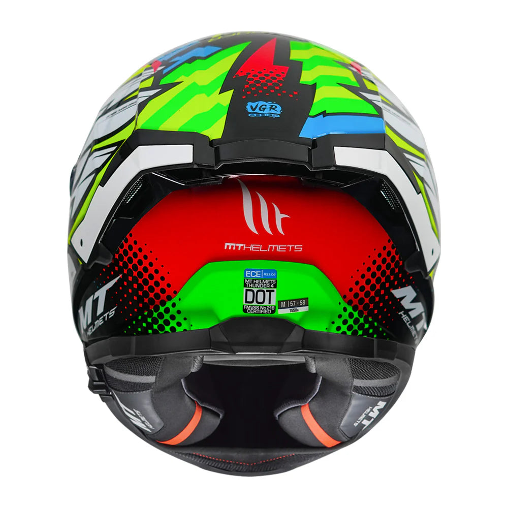 MT THUNDER 4 SV DRAX HELMET (Gloss Blue Neon) - Always Riding