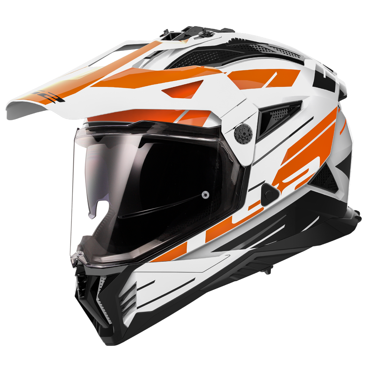 LS2 MX436 PIONEER II NAMIB HELMET (Gloss White Orange)
