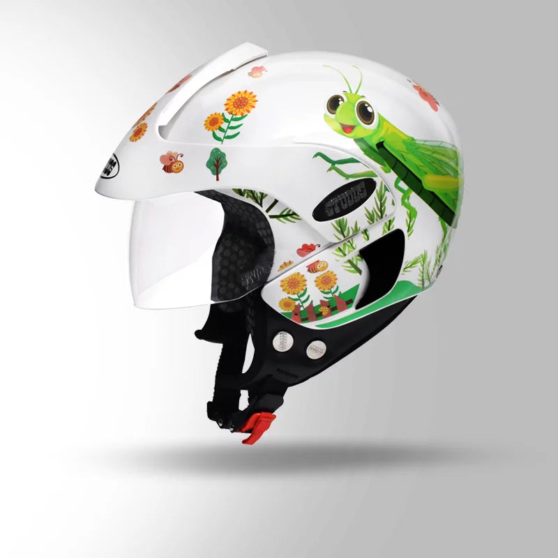STUDDS MARSHALL KIDS HELMET (Gloss White Green) - Main Image