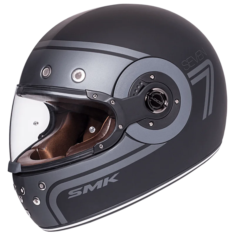 SMK RETRO SEVEN HELMET MA260 (Matt Black Grey)